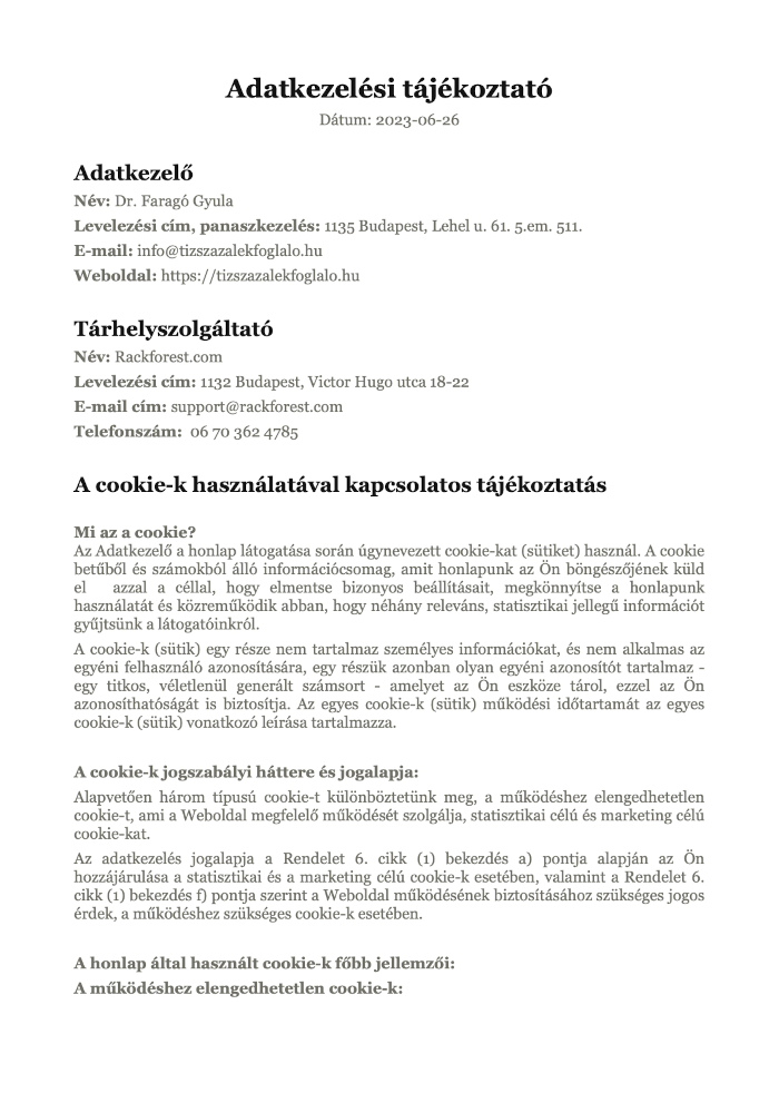 ‎Adatkezelési tájékoztató - 10%foglaló.‎1