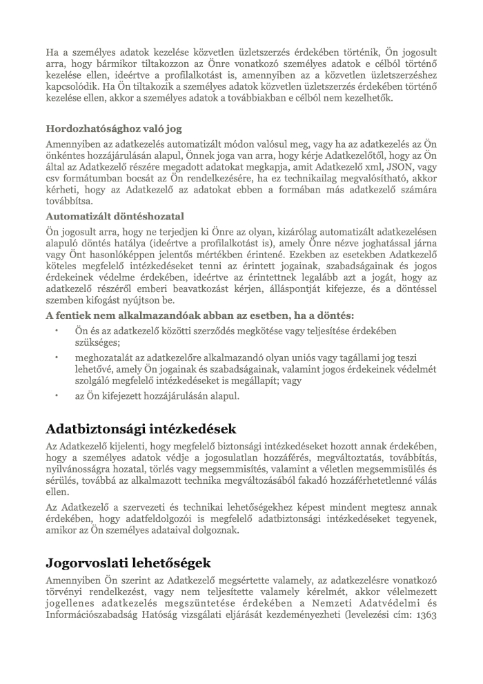‎Adatkezelési tájékoztató - 10%foglaló.‎10