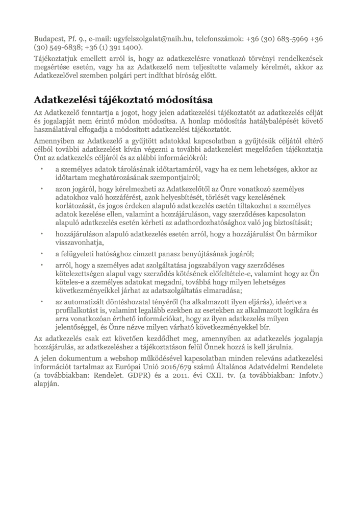 ‎Adatkezelési tájékoztató - 10%foglaló.‎11