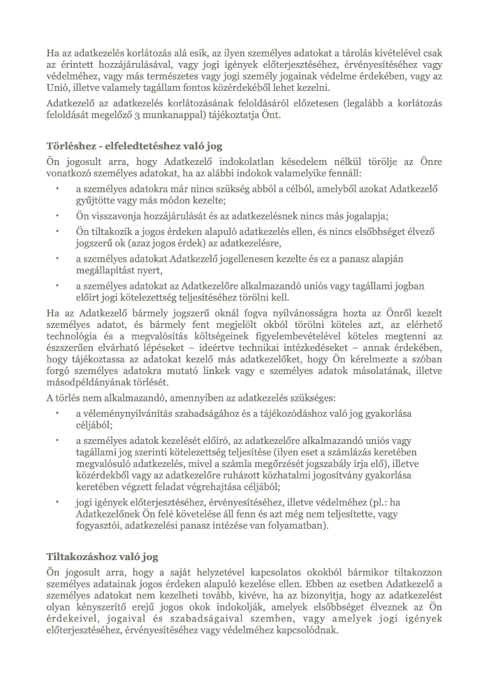 ‎Adatkezelési tájékoztató - 10%foglaló.‎9
